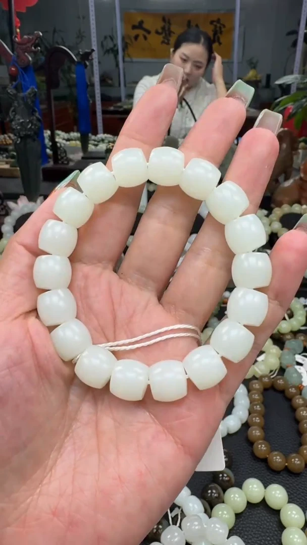 未镶嵌手串和田玉新疆且末金山白玉卡12