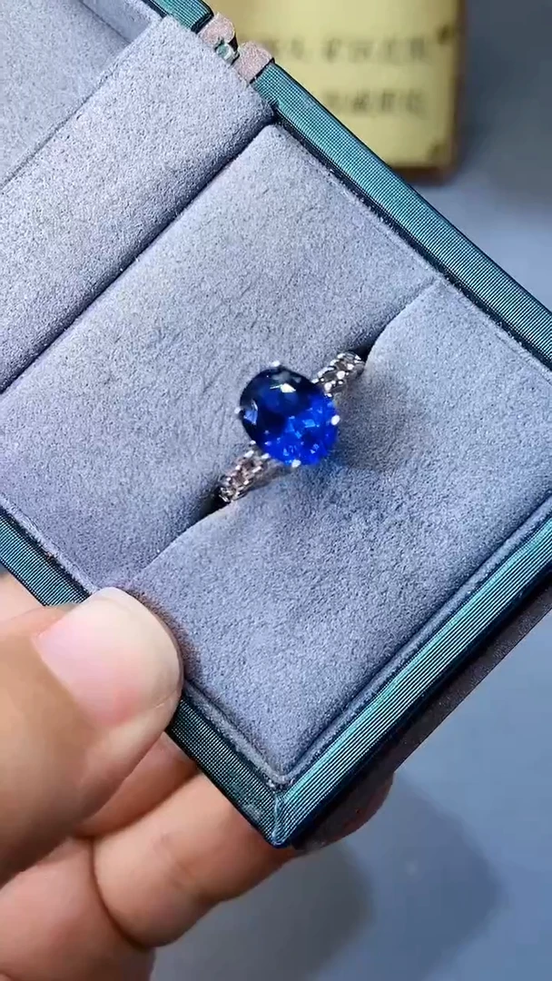 【闪购商品】蓝宝石戒指银S925镶嵌354