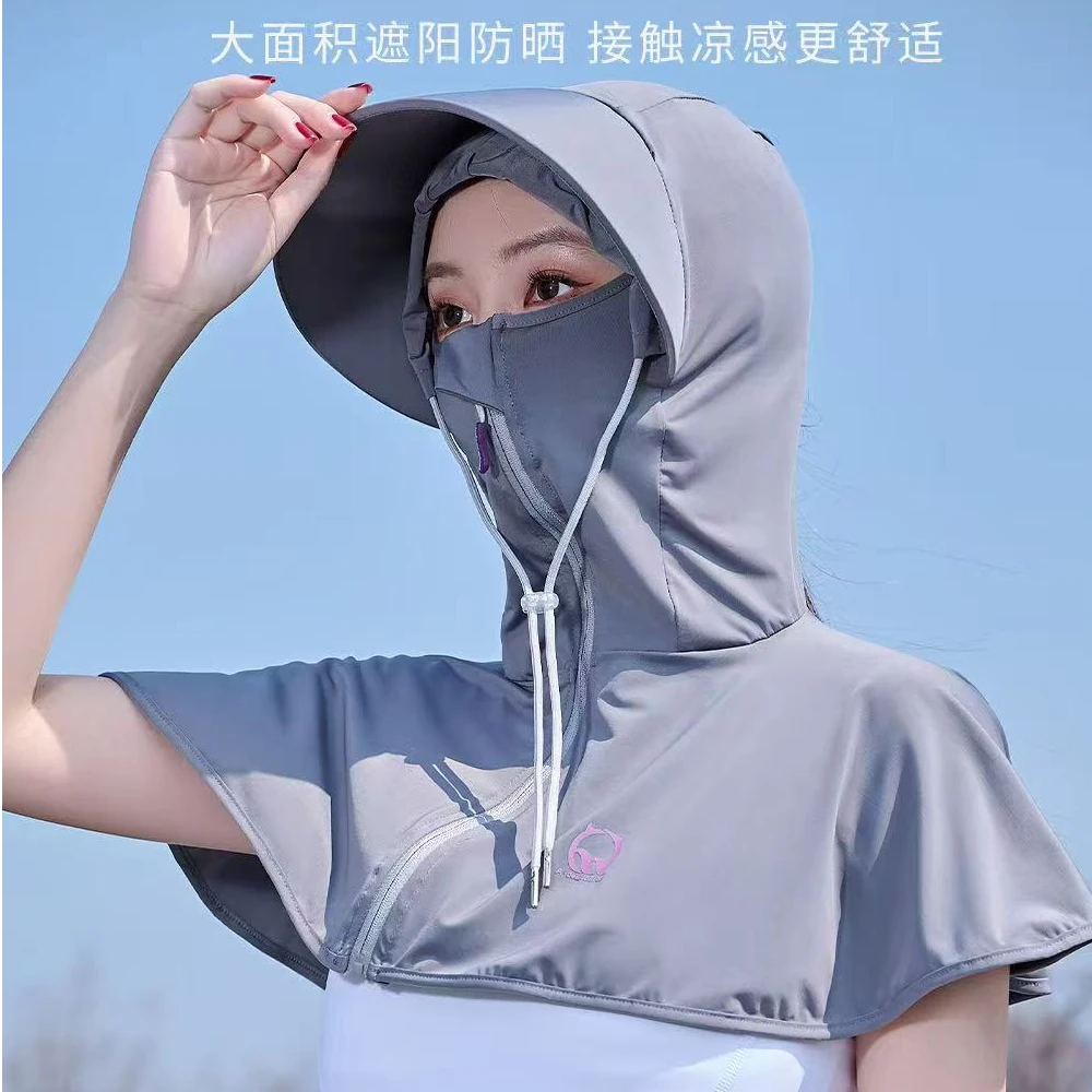 春夏一体防晒面罩女夏季全脸防紫外线轻薄遮阳帽子口罩新款遮脖