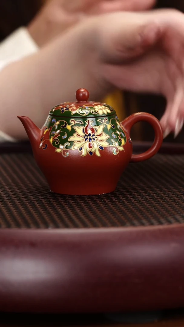 茶壶紫砂33QMJ梨形大红袍140cc