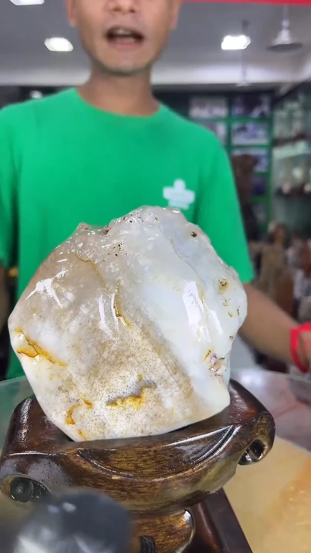 缅甸天然树化玉摆件