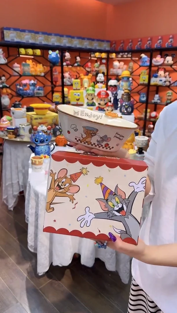 瓷片@@猫和老鼠900ml长方汤碗