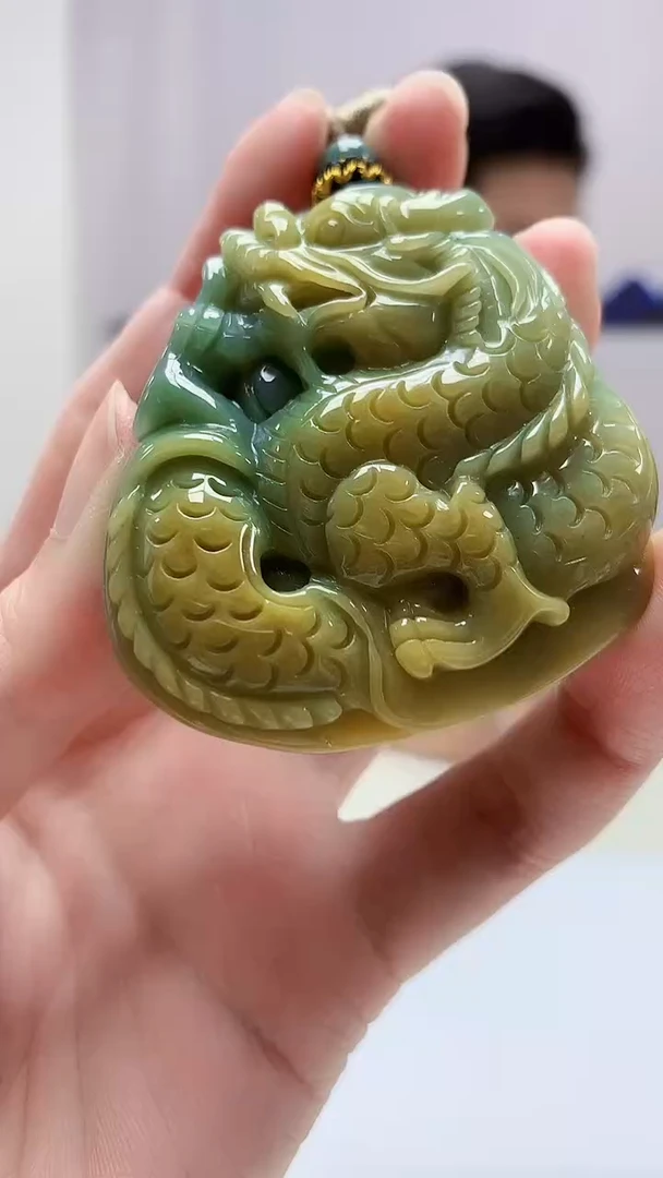 定制翡翠未镶嵌4917zm-毛货挂件68龙牌