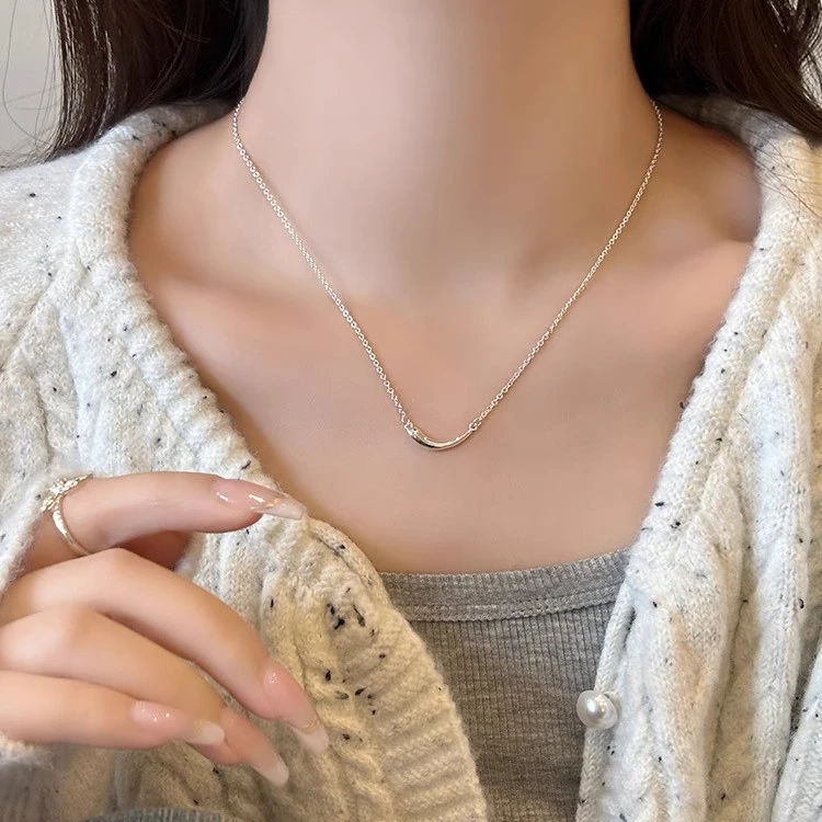 CUOOYINO/初影 坠链均925银 【小茄子】精致项链轻奢气质百搭锁骨链