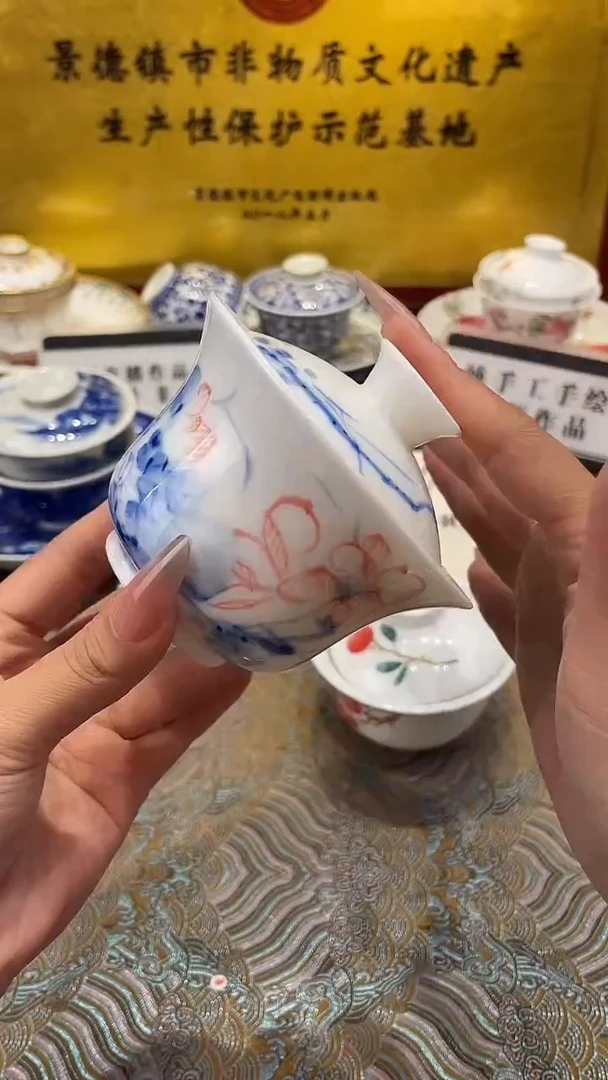 杯子瓷景德镇手工手绘陶瓷