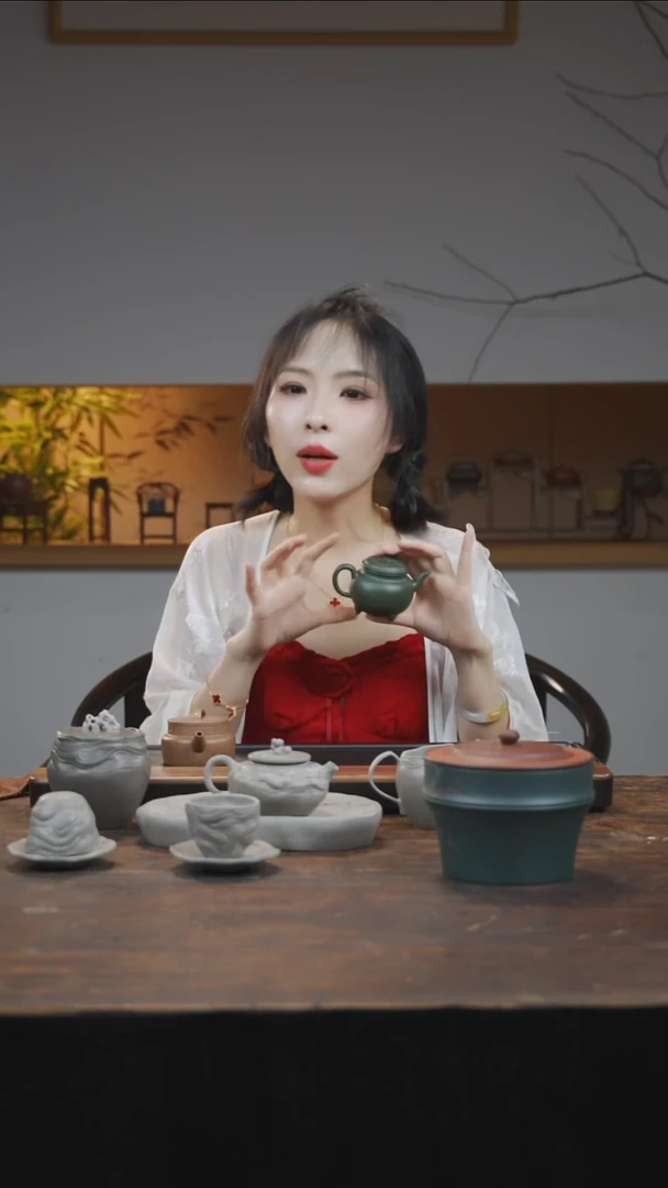 茶壶紫砂绿泥大彬