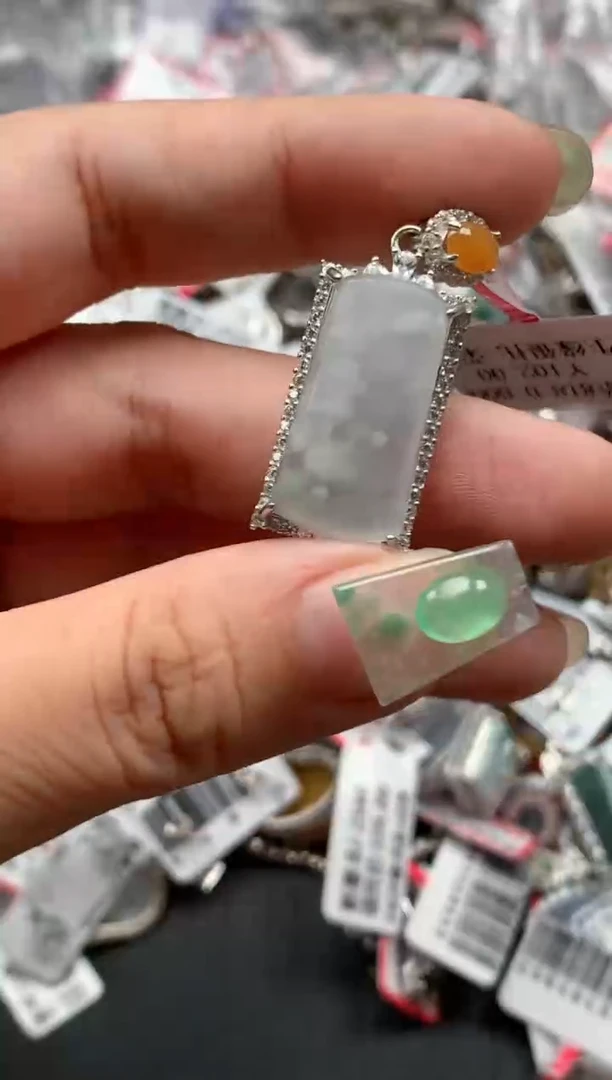 银S925镶嵌戒指翡翠天然A货缅甸翡翠