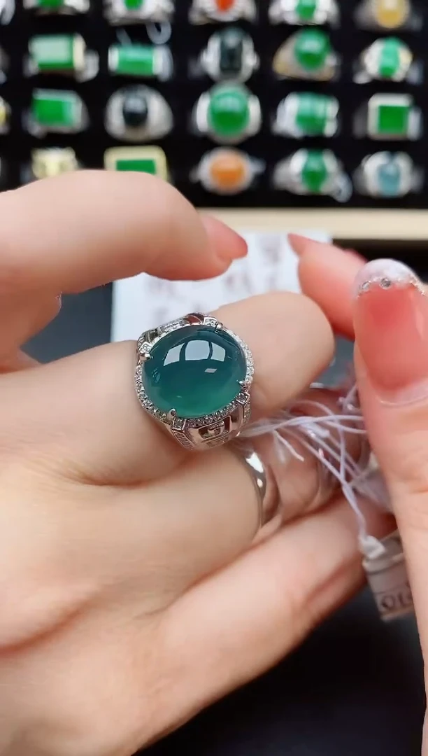 【闪购商品】翡翠戒指银S925镶嵌35353