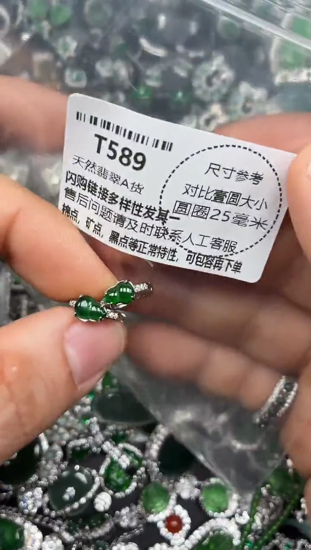 颈饰未镶嵌翡翠T589耳扣