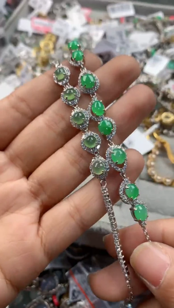 银S925镶嵌戒指翡翠777----1