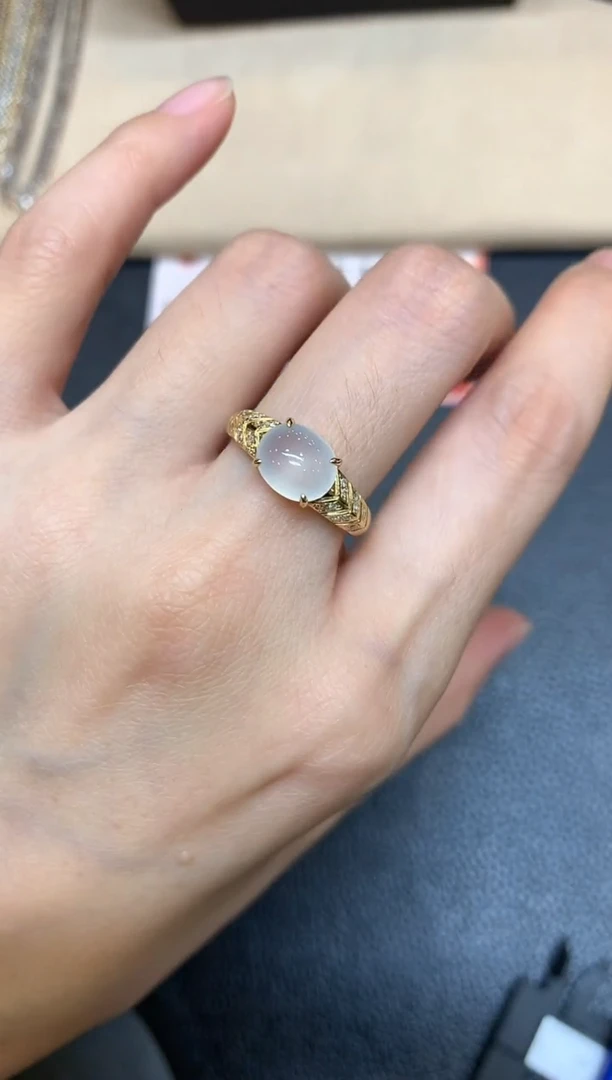 翡翠戒指18K金镶嵌【无鉴赏期