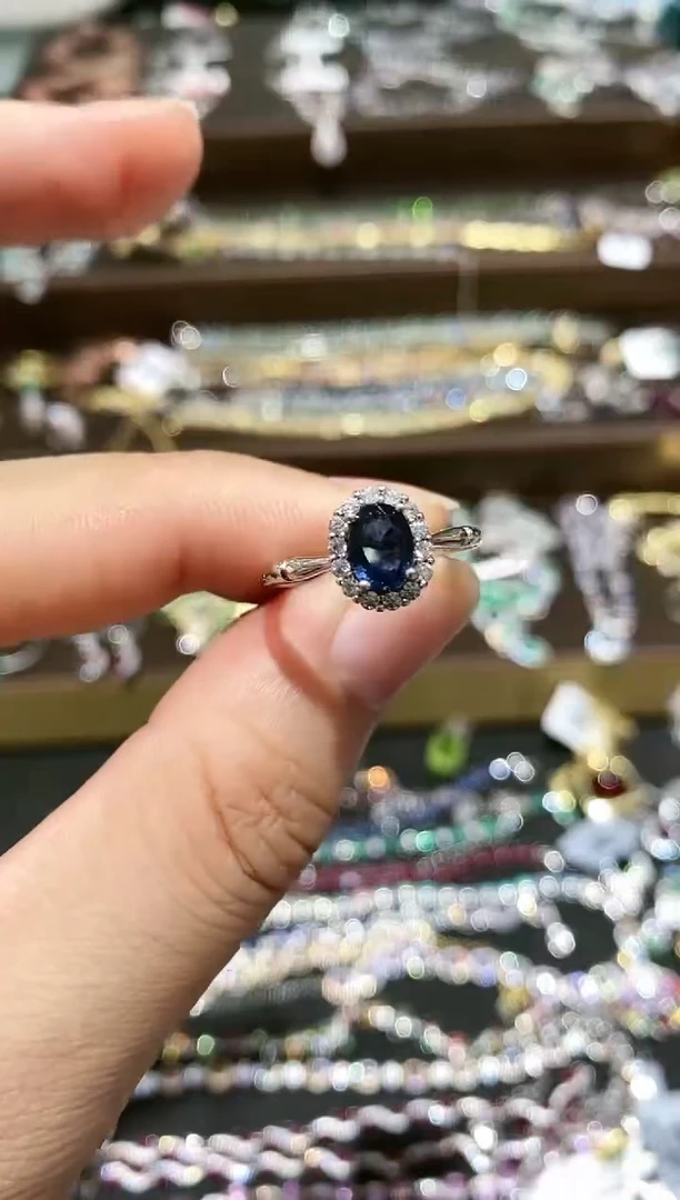 【闪购商品】蓝宝石戒指银S925镶嵌戒指