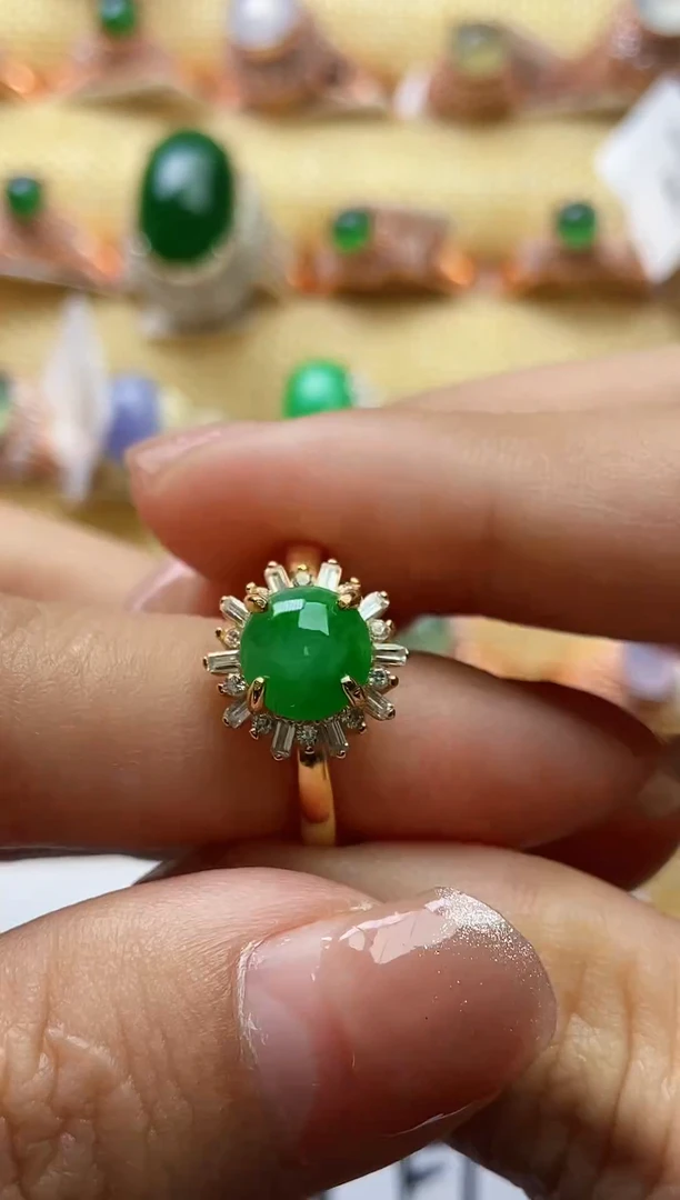 【闪购商品】翡翠戒指银S925镶嵌0000