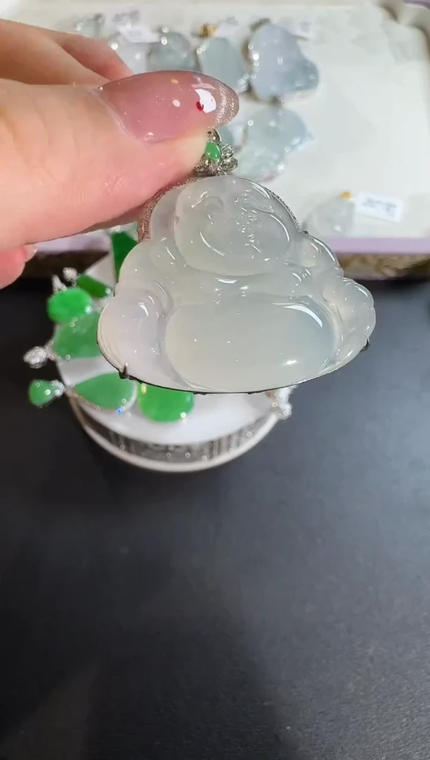 【闪购商品】翡翠吊坠(不含链)18K金镶嵌【源头工厂】钻石镶嵌