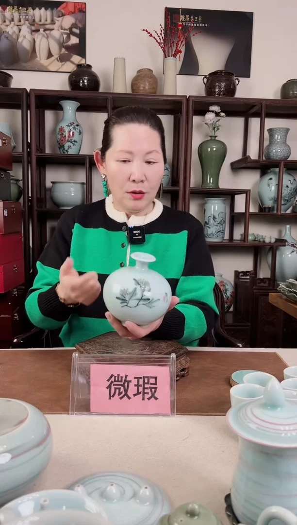 【闪购商品】杯微瑕 釉中彩 桂花画 果瓶B