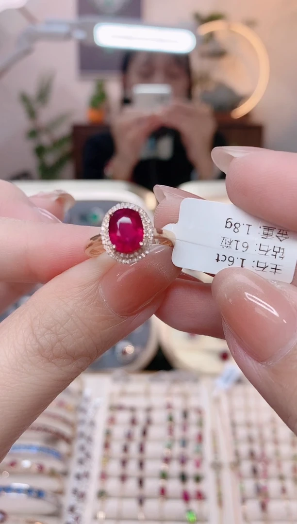 【闪购商品】碧玺18K金戒指18K金镶嵌1