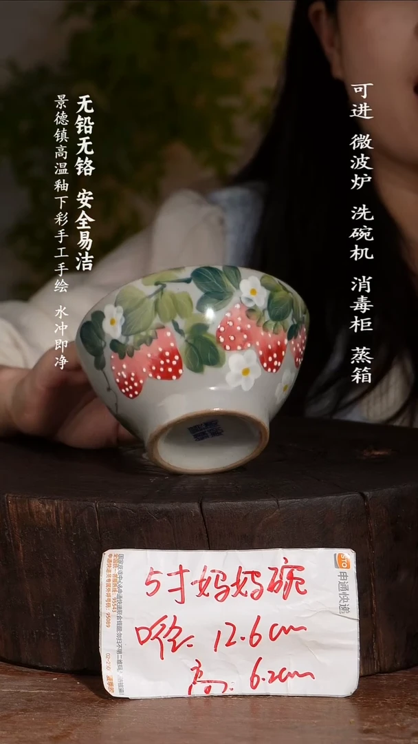 碗陶瓷景德镇高温瓷釉下彩手绘陶瓷