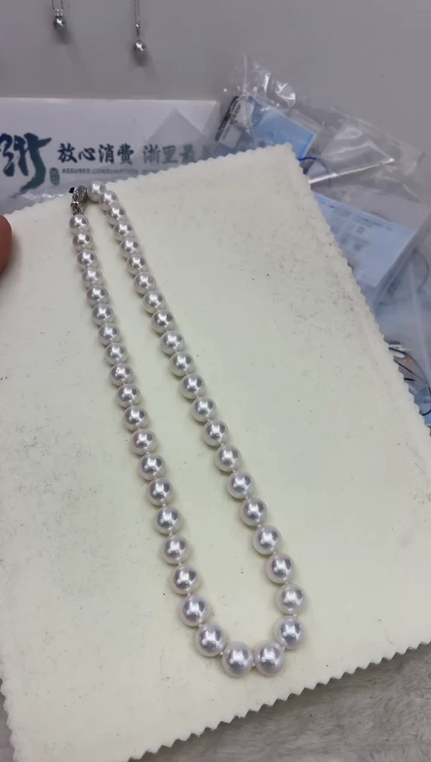 银S925镶嵌DA淡水珍珠曼塔串链10 y542