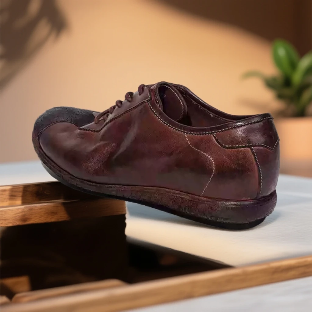 英伦风固特异复古做旧休闲素面系带德训鞋休闲皮鞋时尚休闲鞋男士