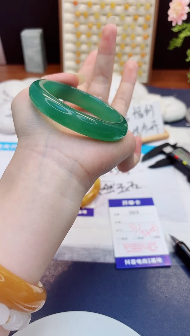 未镶嵌手镯石英质玉69-东陵玉-圈口57