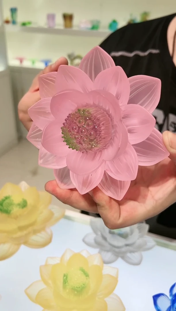 【闪购商品】茶宠古法琉璃粉色莲花