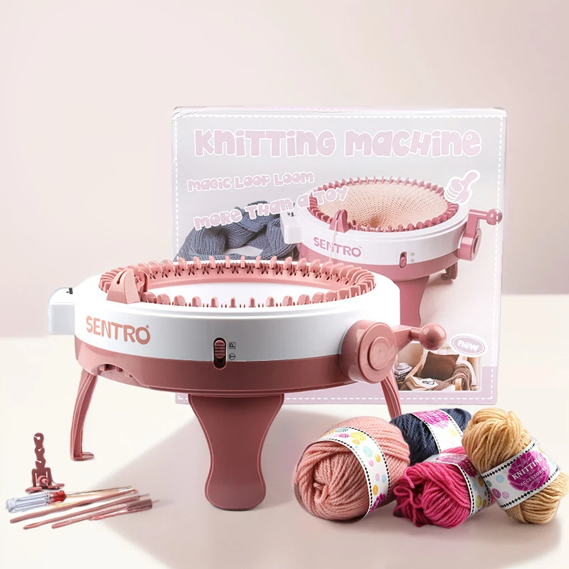 跨境新品手工编织器48针圆桶毛线机大号DIY手摇星星桶