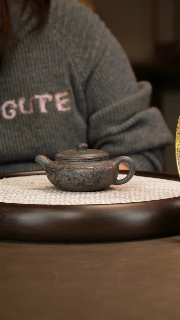 潘春芳 仿古 手磨天青 230c/笔筒