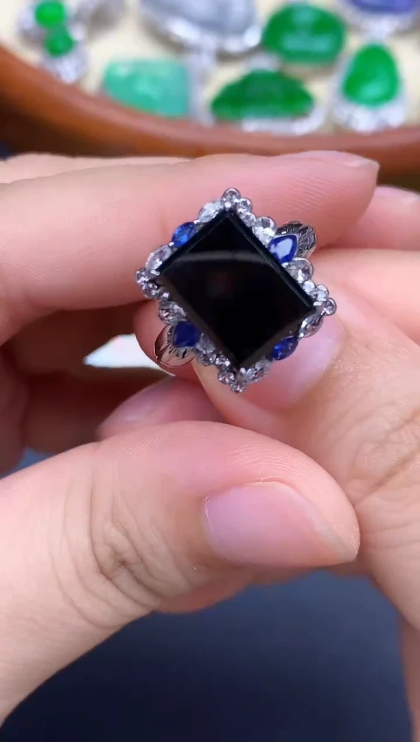 18K金镶嵌戒指翡翠553-中国好珍宝