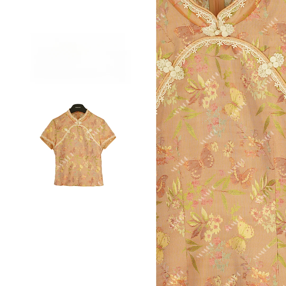 【蝉鸣】新中式国风气质薄款短袖夏款新清凉透气上衣女MCGSY0862