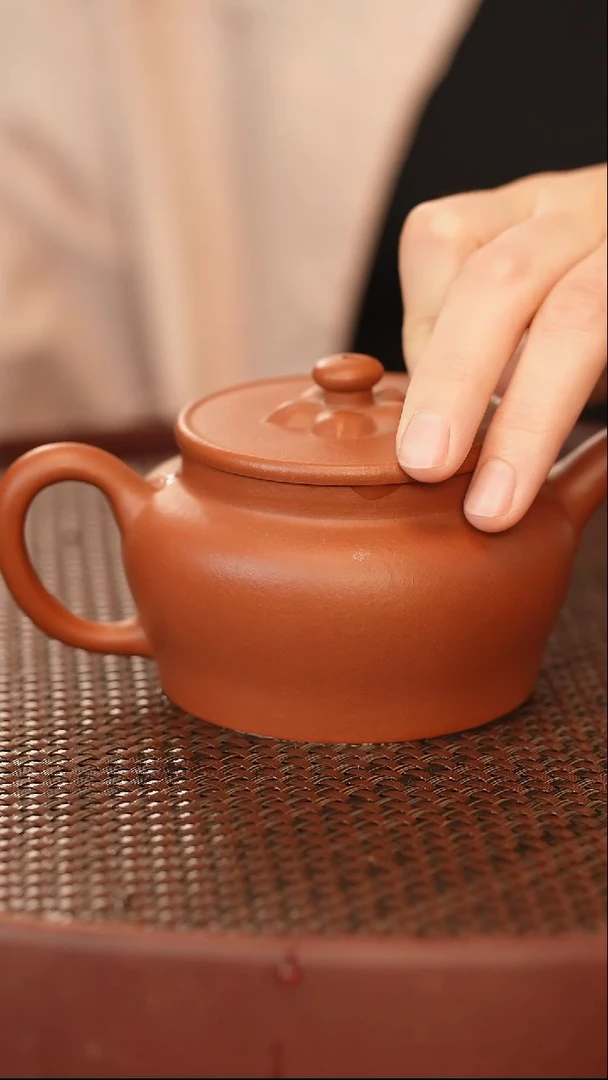 茶壶紫砂原矿手工紫砂壶 大花盖 260cc