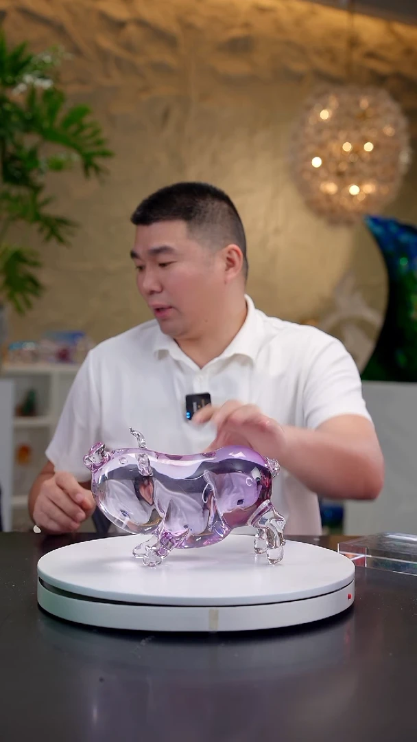 摆件金紫色小猪摆件