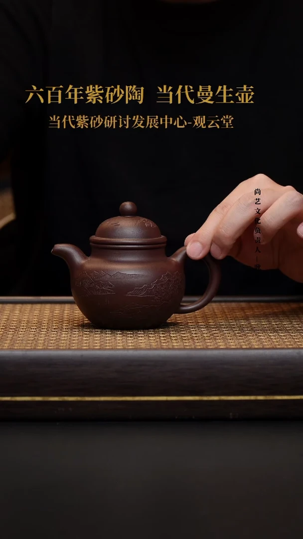 茶壶紫砂壶6 掇球 老紫泥 220CC
