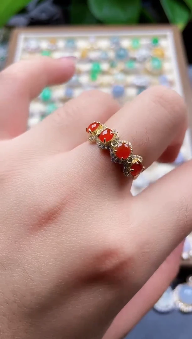 银S925镶嵌戒指翡翠18