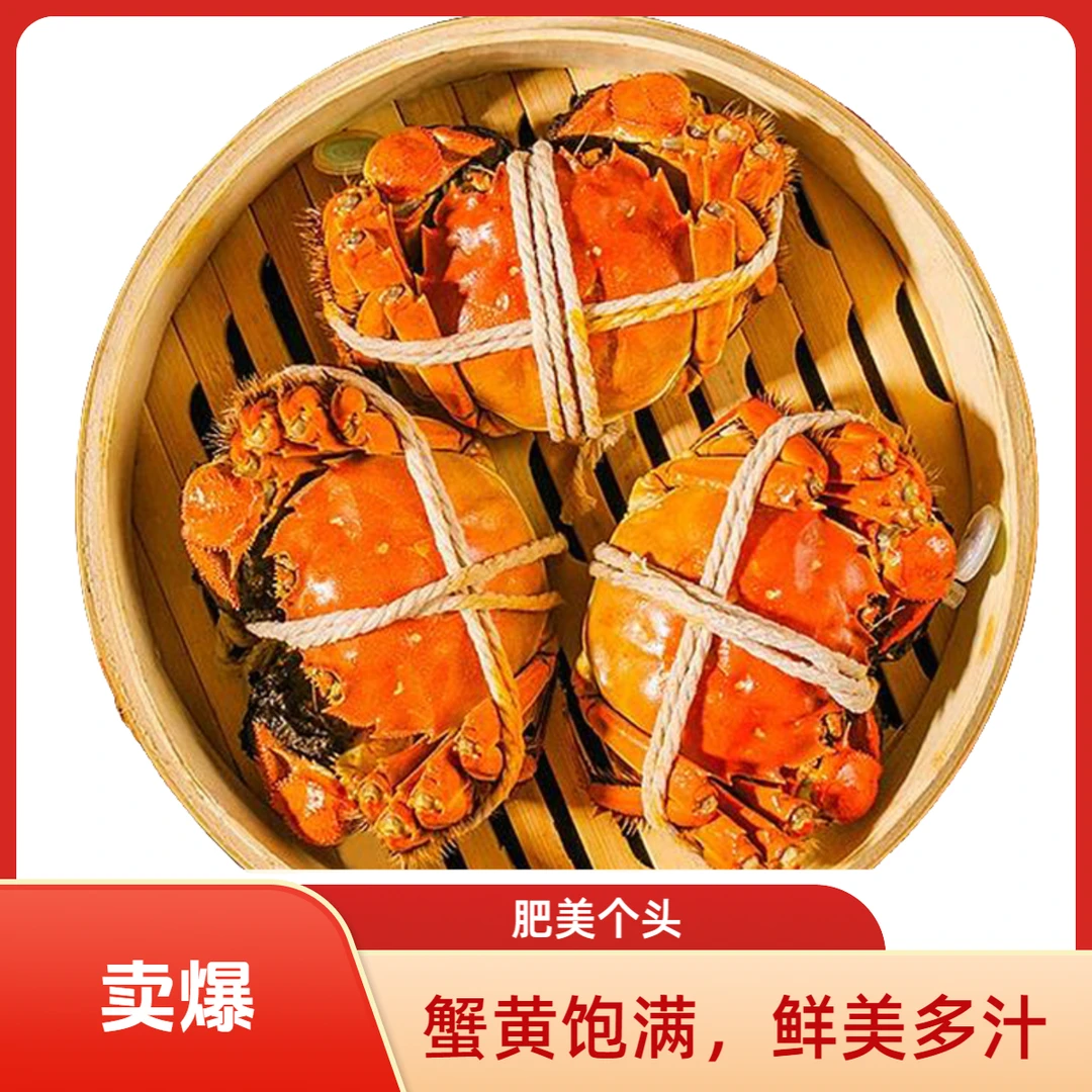 【活蟹现发】3.7-3.4两公蟹/3.2-2.9两母蟹4-10只 兴化红膏蟹礼盒