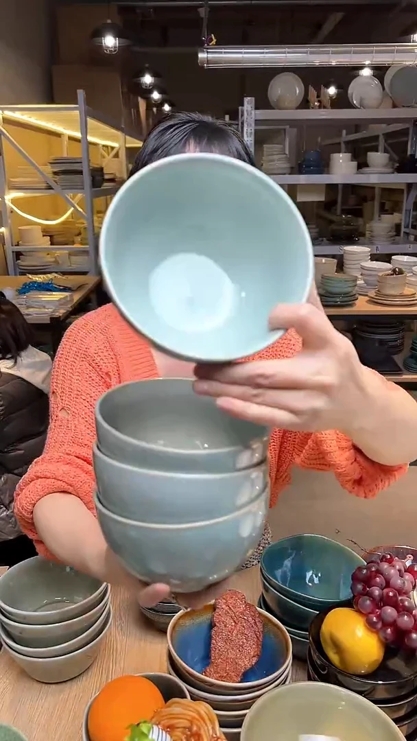 瓷156外贸尾货高温釉下彩陶瓷餐具默认微瑕