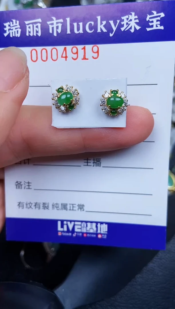 翡翠银S925镶嵌颈饰4919