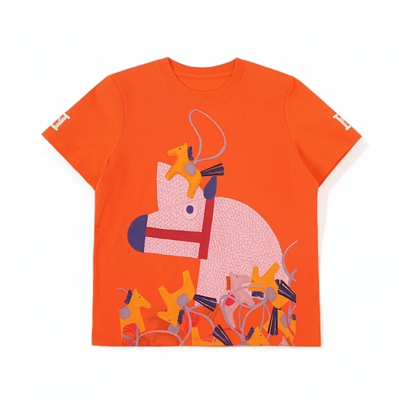 CC专属【艺术空间】2025潮流设计百搭重工春季新款短袖T恤圆领