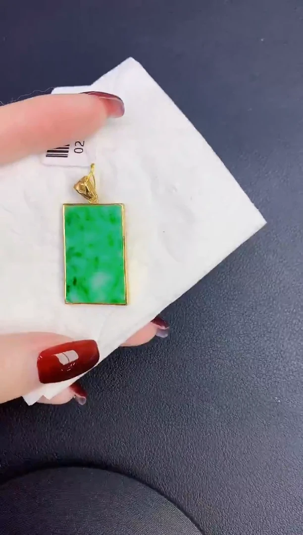 颈饰银S925镶嵌翡翠缅甸天然翡翠A货