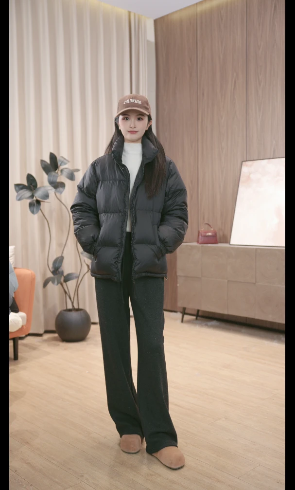 面包服韩系小个子羽绒服女短款冬季2025年女士网红款外套55001