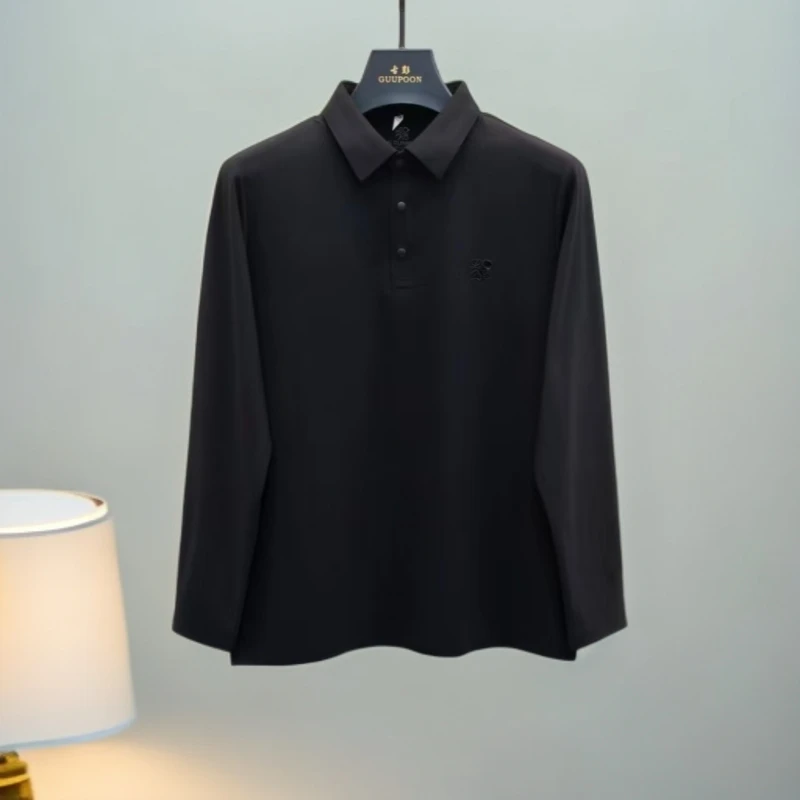 【长袖T恤6027】男士品牌原单轻奢城市户外翻领锦氨无痕长袖T恤