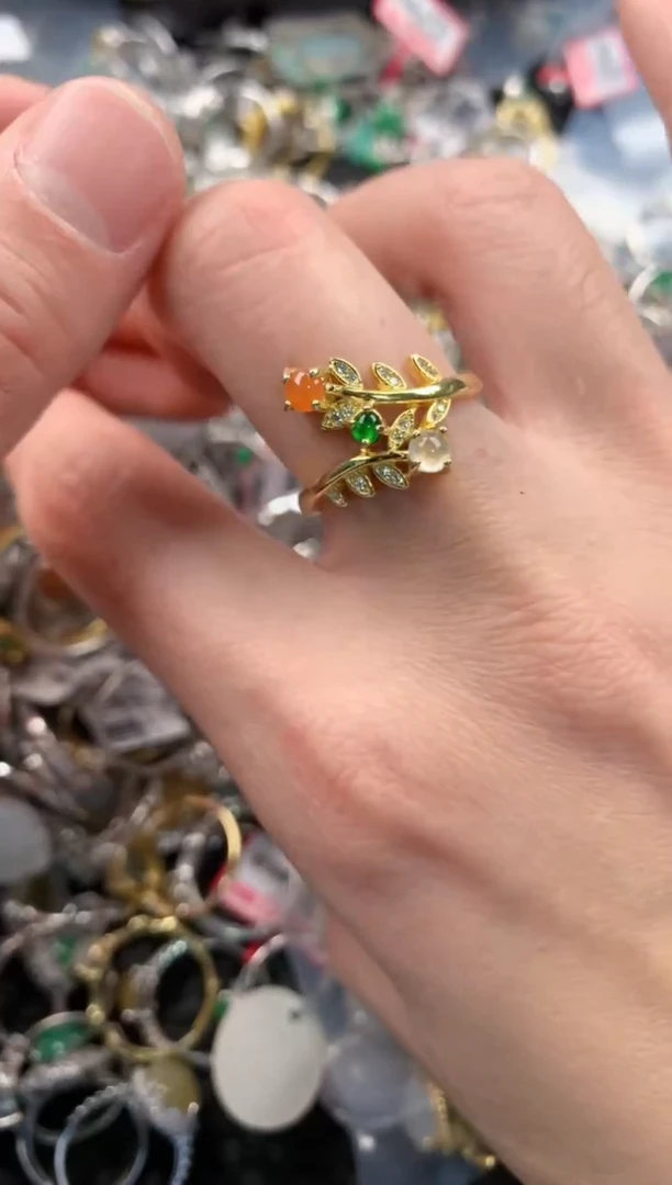 银S925镶嵌戒指翡翠222   4