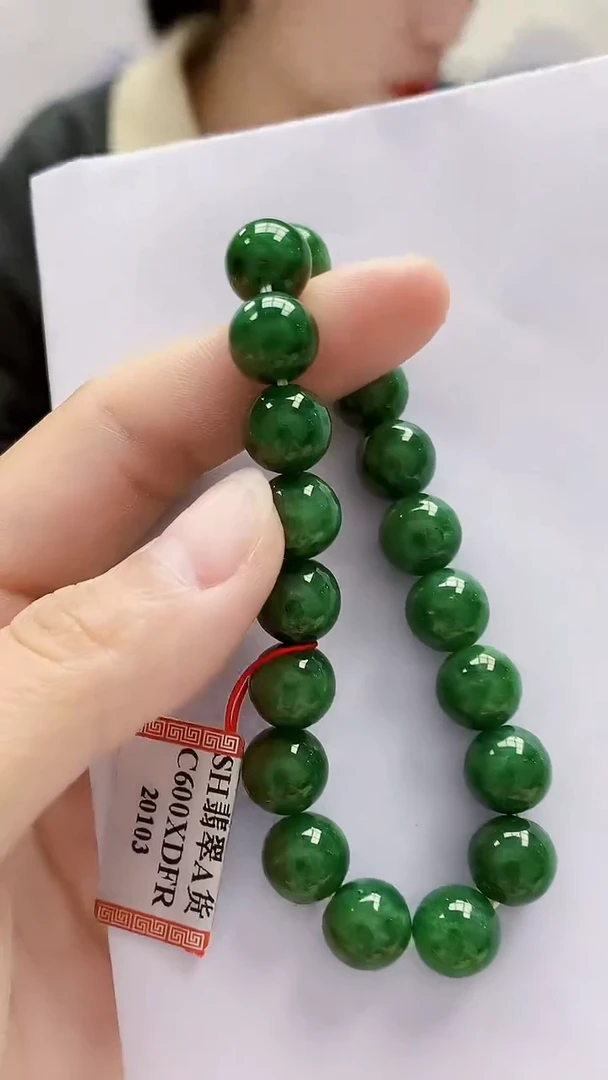 未镶嵌定制翡翠4852lr-毛货手串34