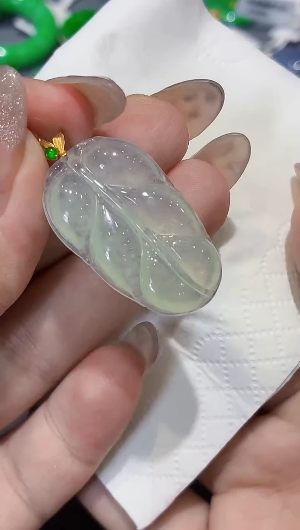 吊坠(不含链)18K金镶嵌翡翠天然A货翡翠