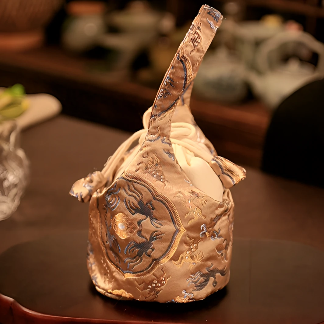 手提便携式棉麻茶具布袋加厚收纳包茶壶茶杯保护袋子