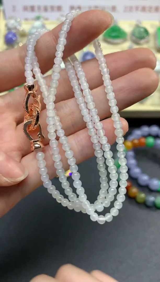 翡翠未镶嵌项链珠链|500+50