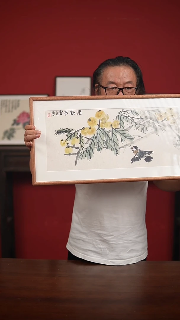 国画手绘36*69框李庆云作品