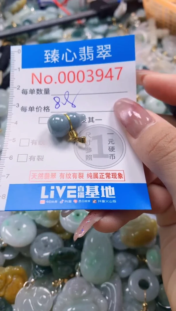 翡翠未镶嵌颈饰含绳0003947