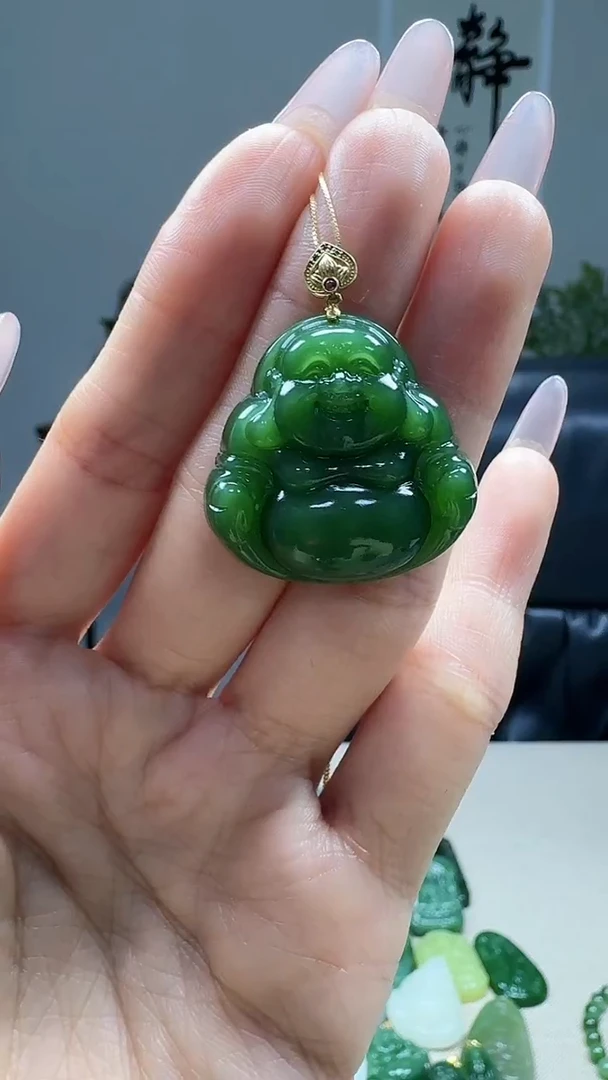 吊坠(不含链)18K金镶嵌和田玉1