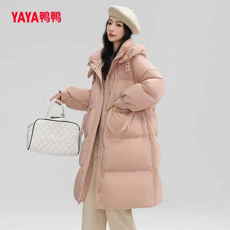 YAYA/鸭鸭羽绒服女长款气质时尚休闲宽松韩版保暖外套YE3B613085H