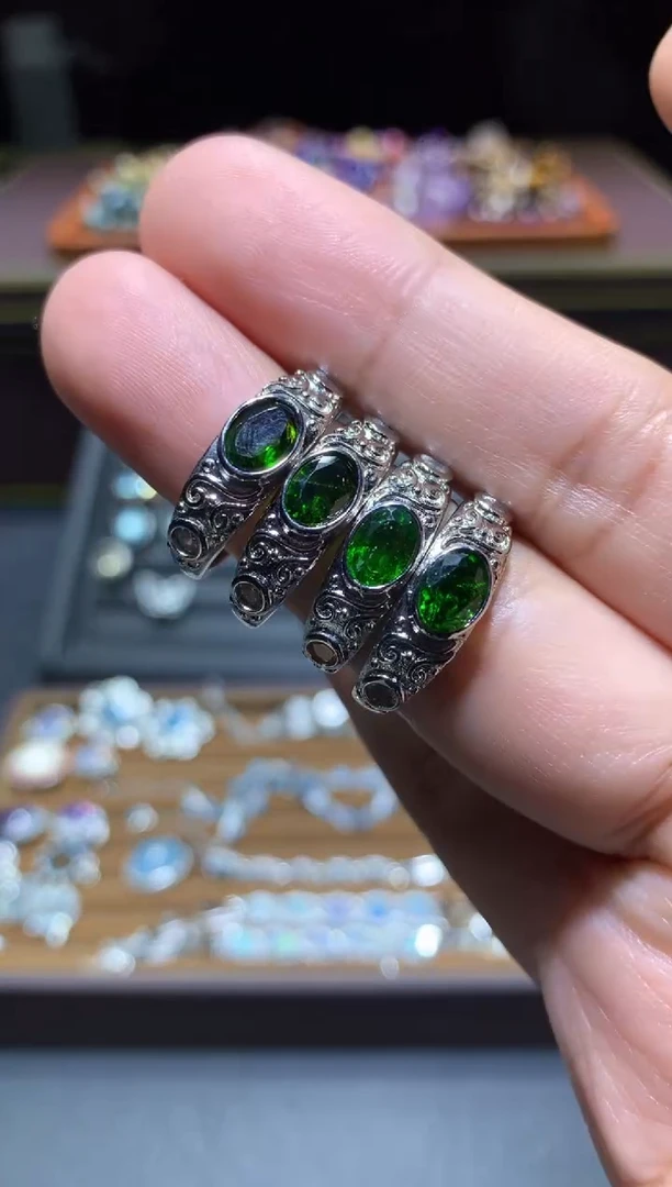 【闪购商品】透辉石戒指未镶嵌H102【多样性发其一】